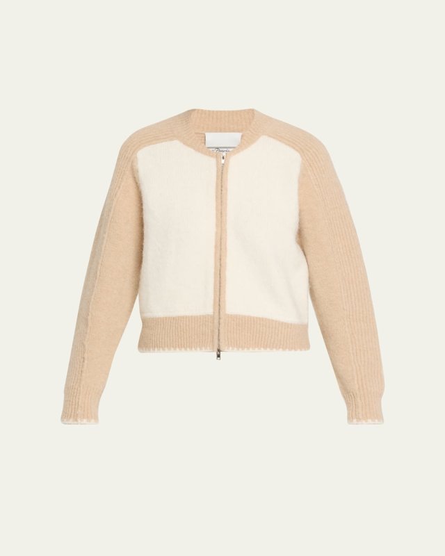 Zip Wool-Blend Cardigan